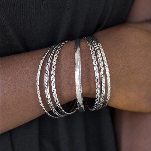 Rattle and Roll - Silver bangle bracelets - Picture 2 of 2